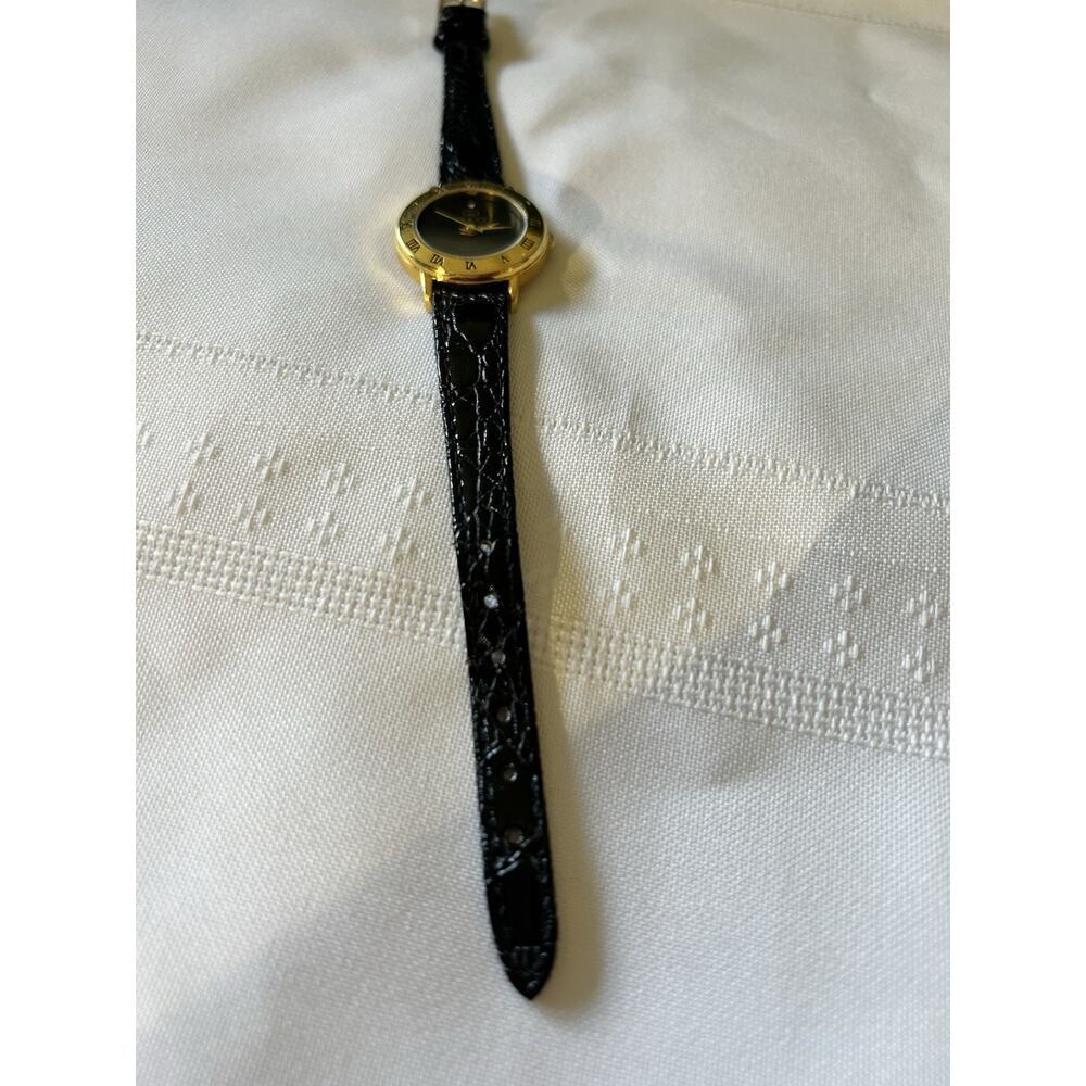 Gucci Diamond 3000L Gold PL Black Leather women watch Vintage - Picture 16 of 16